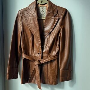 Vintage Tan Leather Women's Jacket
